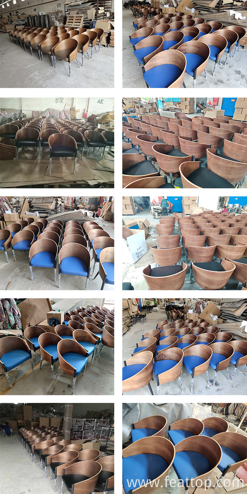 Good quality soft upholstery seat plywood dining chair with iron leg